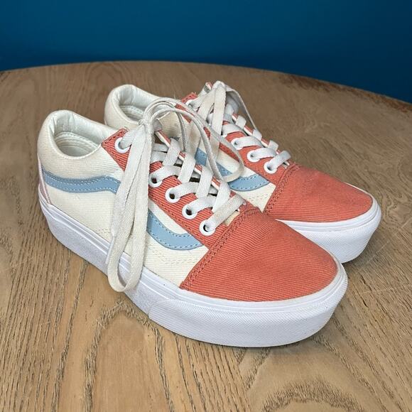 Vans Old Skool Twill Platform Color Block Lace Up Sneakers Men’s 4-Women’s 5.5 - Picture 1 of 10